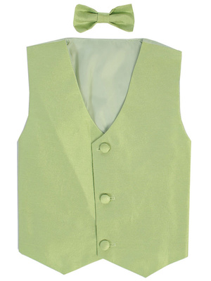 Poly silk vest & clip-on bowtie