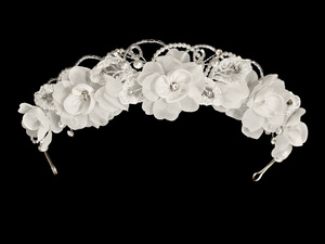 Organza flowers with Rhinestone flower headpiece