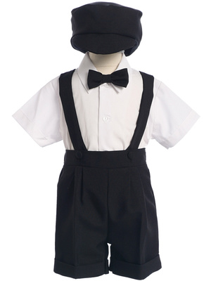 Polyester suspender short set