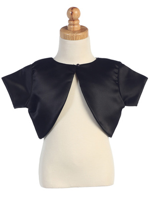 Satin bolero with pearl closure