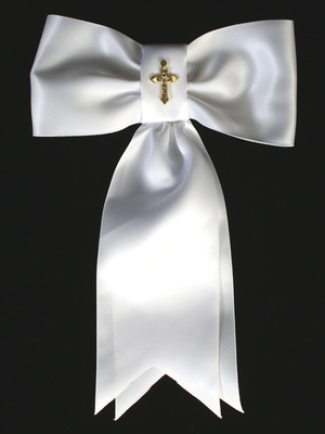 Satin arm band with gold cross