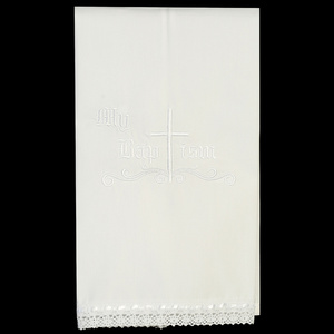 Christening cloth towel with embroidered cross