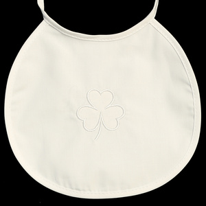 Cotton bib with embroidered shamrock