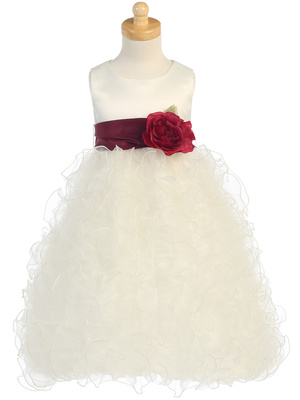 Satin with ruffled organza skirt (Dress only)