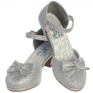 Girls shoes with 1 3/4" heel & rhinestone ankle strap