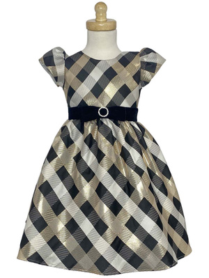 Poly-Metallic check dress