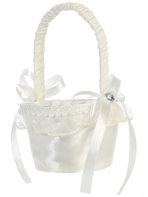 Flower Basket - Satin with organza trim