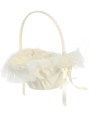 Flower Basket - Satin with organza trim