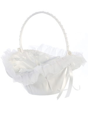 Flower Basket - Satin with organza trim