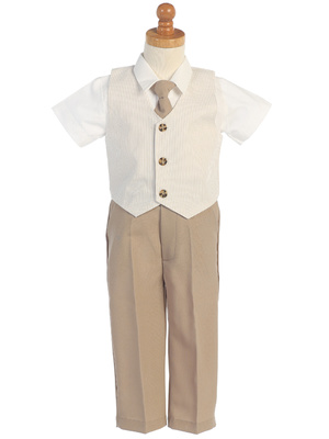 Cotton seersucker vest & pant set