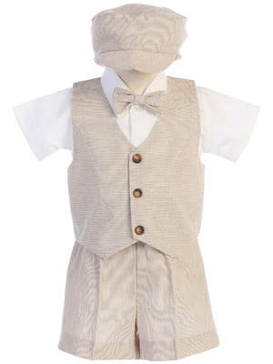 Cotton linen vest and short set