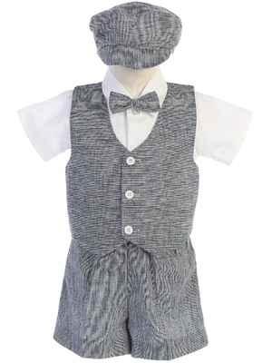 Cotton linen vest and short set