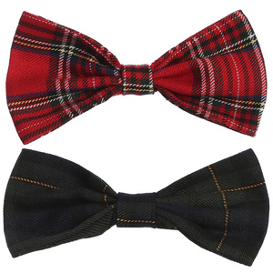 Polyester plaid hair bows