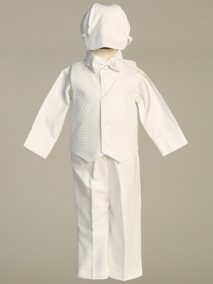 Basketweave vest with cotton pant set