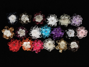 Organza flower hair clip with rhinestone