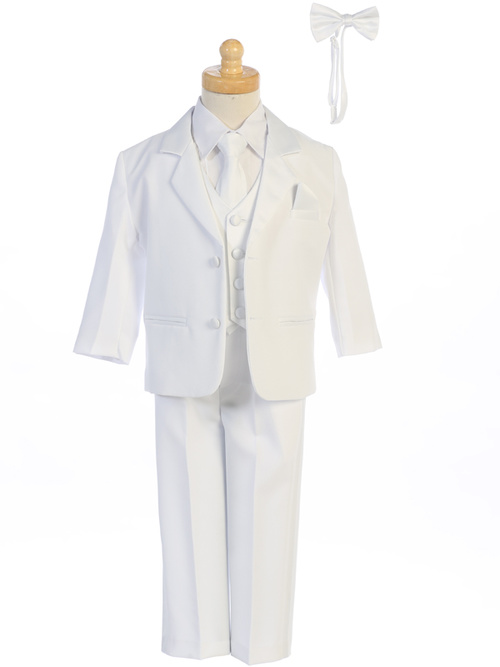 Two-button Dinner Jacket tuxedo with vest, necktie & bowtie by Little Gents