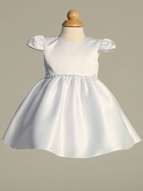 Satin short dress with Rhinestone trim by Swea Pea & Lilli