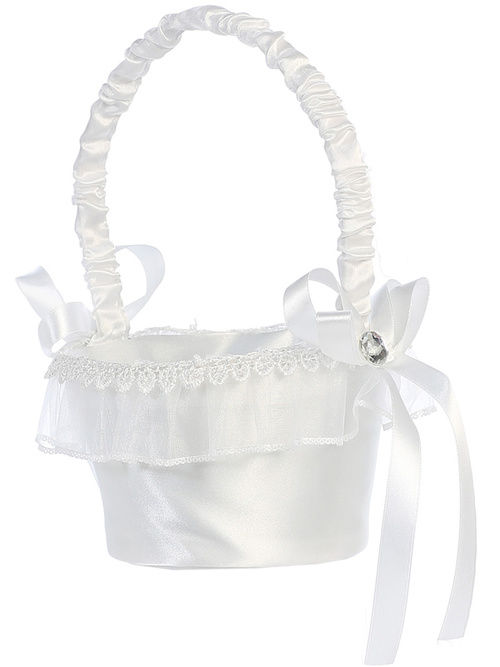 Flower Basket - Satin with organza trim by Blossom