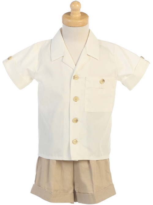 Poly cotton shirt with rayon linen shorts by Lito