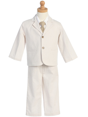 3775 Boys' cotton seersucker suit