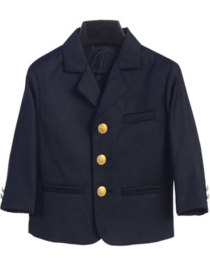 Boys navy blazer with brass buttons