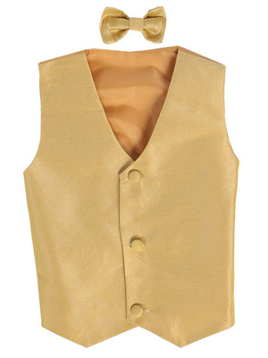 Poly silk vest & clip-on bowtie