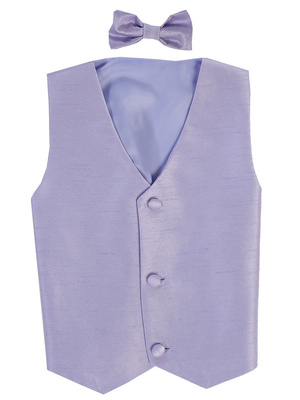 Poly silk vest & clip-on bowtie