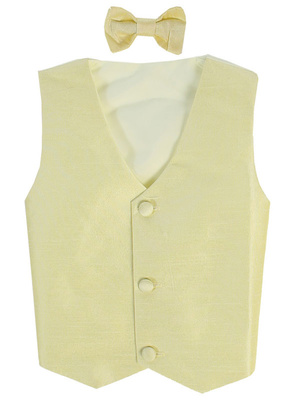 Poly silk vest & clip-on bowtie