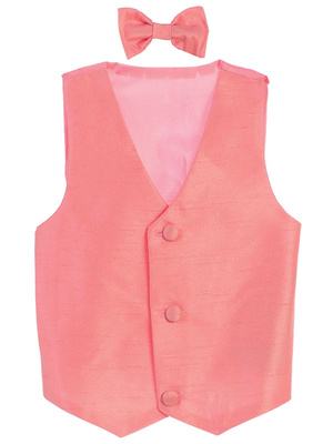 Poly silk vest & clip-on bowtie