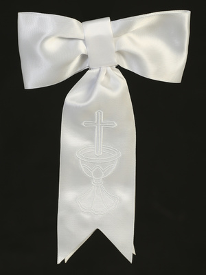 Satin arm band with embroidered cross & chalice