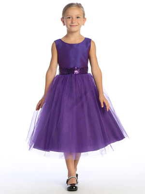 Shantung & Sparkle tulle with sequins V-Back trim
