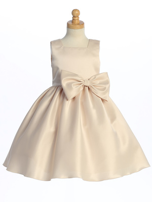 Satin dress with bow