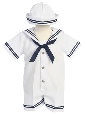 Polyester Sailor Romper with Hat