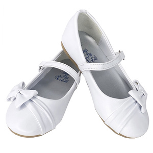 Girls flat shoes with side bow and strap