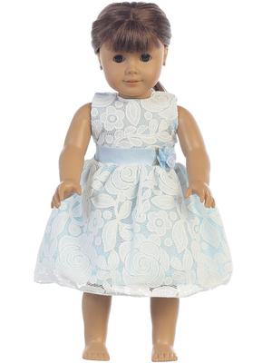 Doll dress - Floral design on tulle