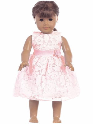 Doll dress - Floral design on tulle