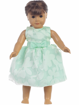 Doll dress - Burnout floral design on organza