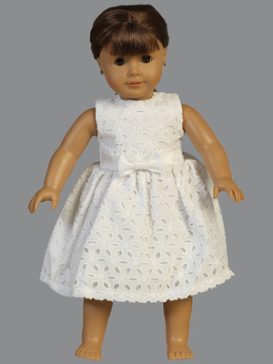 Doll dress - Cotton eyelet