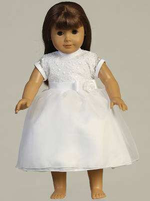 Doll dress - Embroidered tulle & organza