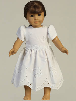 Doll dress - Cotton eyelet