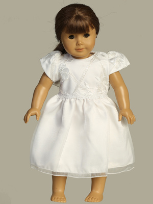 Doll dress - Embroidered tulle with sequins