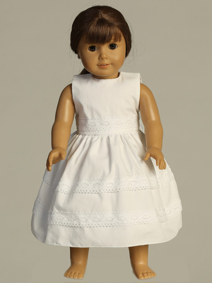 Doll dress - Cotton with lace trim