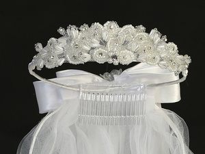 24" Veil - Beads and Rhinestones