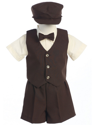 Poly poplin vest and short set